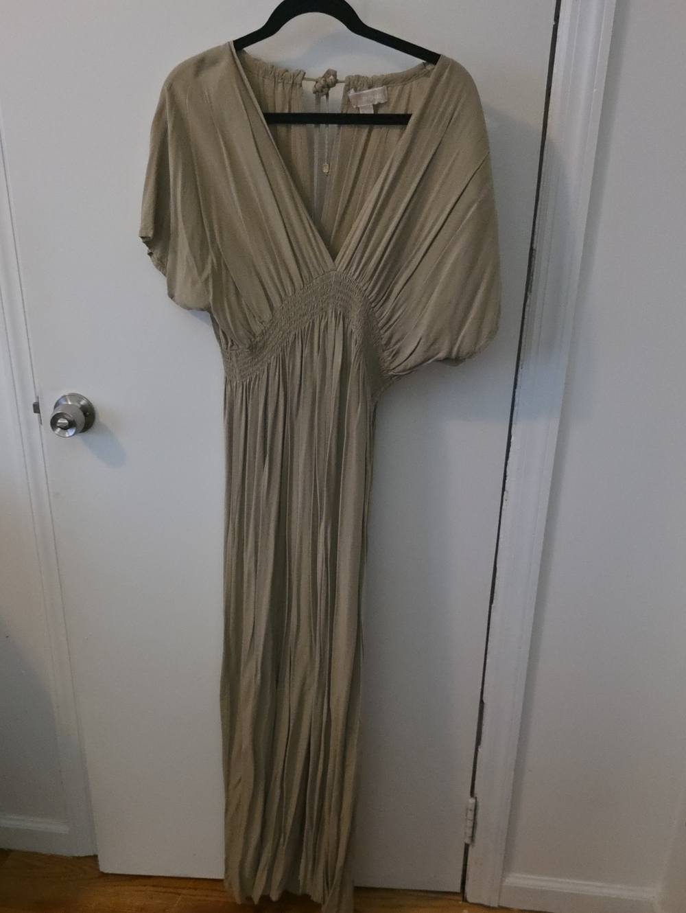 Michael Kors Taupe/Beige V-Neck Maxi Dress